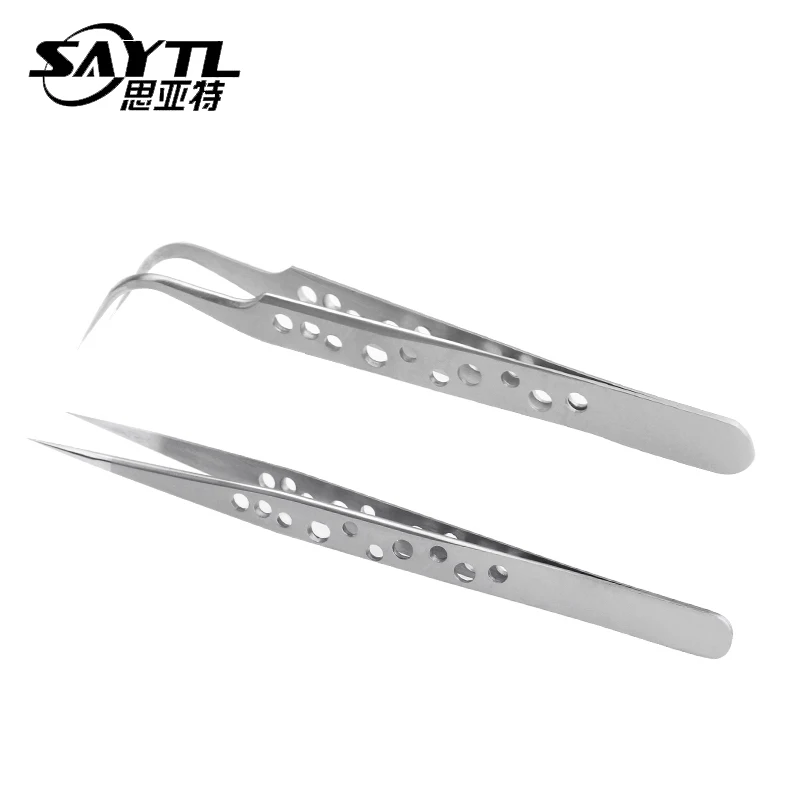 

lectronics Industrial Tweezers Anti-static ESD Curved Straight Tip Precision Stainless Steel Forceps SMD Phone Repair Hand Tool