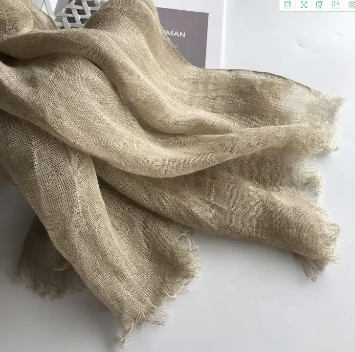 65x173cm New Design Luxury Brand Nature Color Real Linen Autumn And Winter Scarf Women Elegant Shawl Long And Widen Soft Wrap