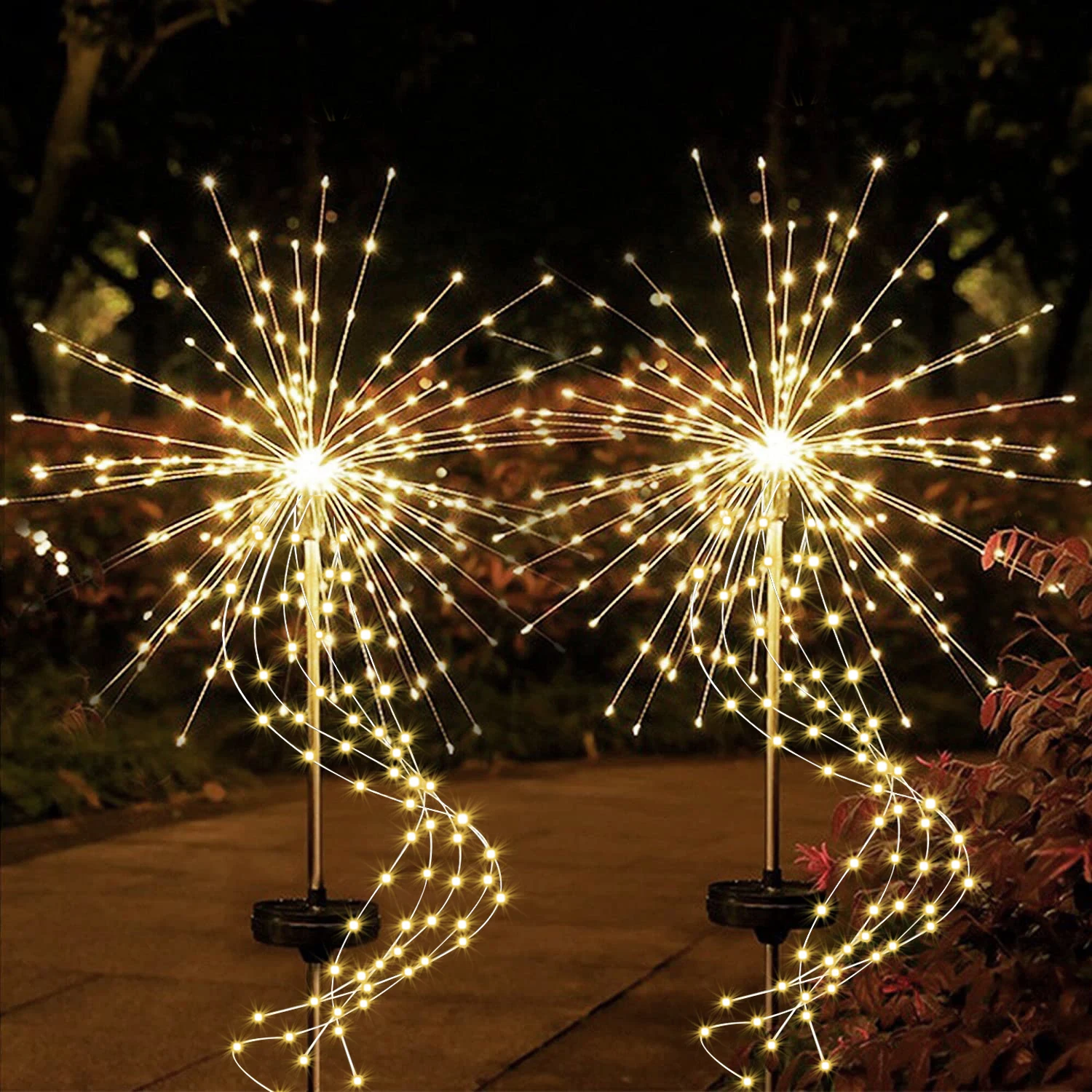 

Solar Firework Light DIY Outdoor Garden Starburst Firework Lamp 200LED 35 Copper Wires Christmas String Light for Garden Decor