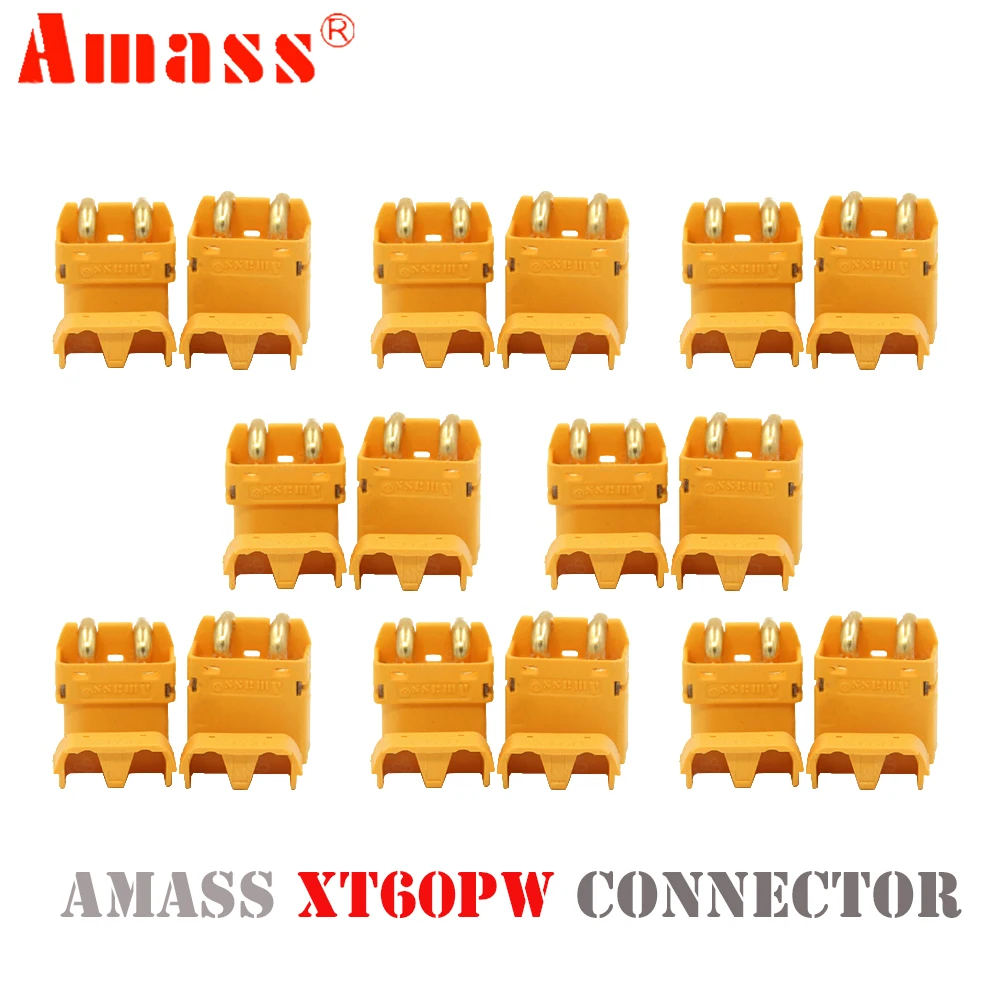 2pair Amass XT60PW XT60-PW Gold Banana Bullet Male Female Connectors Plug For RC Lipo Battery PCB Board RC Car Truck DIY Part