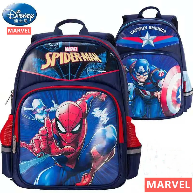 Disney New School Bags for Boys Primary School Studennt Backpack Spider Man Capatin America Shoulder Bags Kids Gift Mochilas