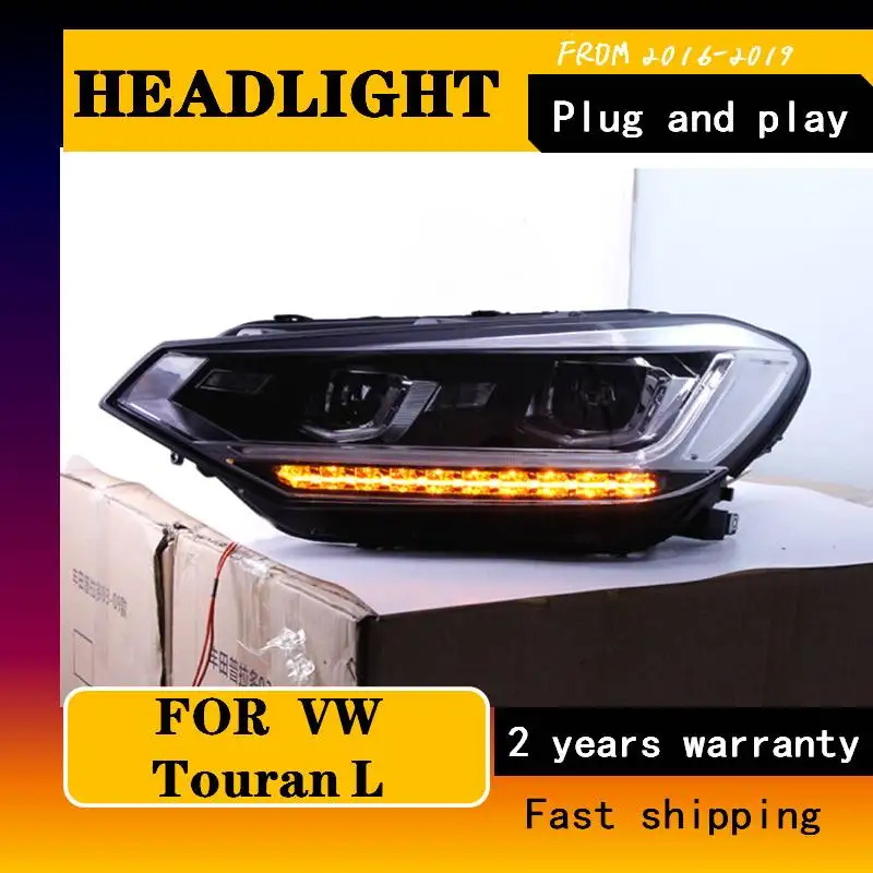 Car Styling Head Lamp Case For VW Touran Headlights Touran 2016 2017 LED Headlight DRL Lens Double Beam Bi-Xenon HID Accessories