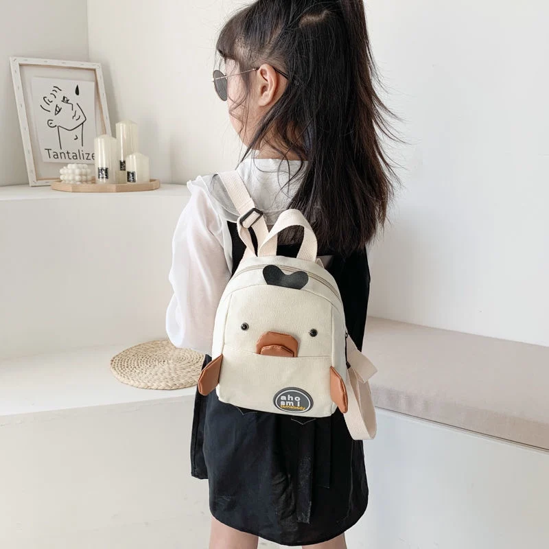 Mochila escolar para bebés y niños, bolsa de lona con dibujos animados de patos en 3D, bolso de jardín de infantes y escuela primaria para niños