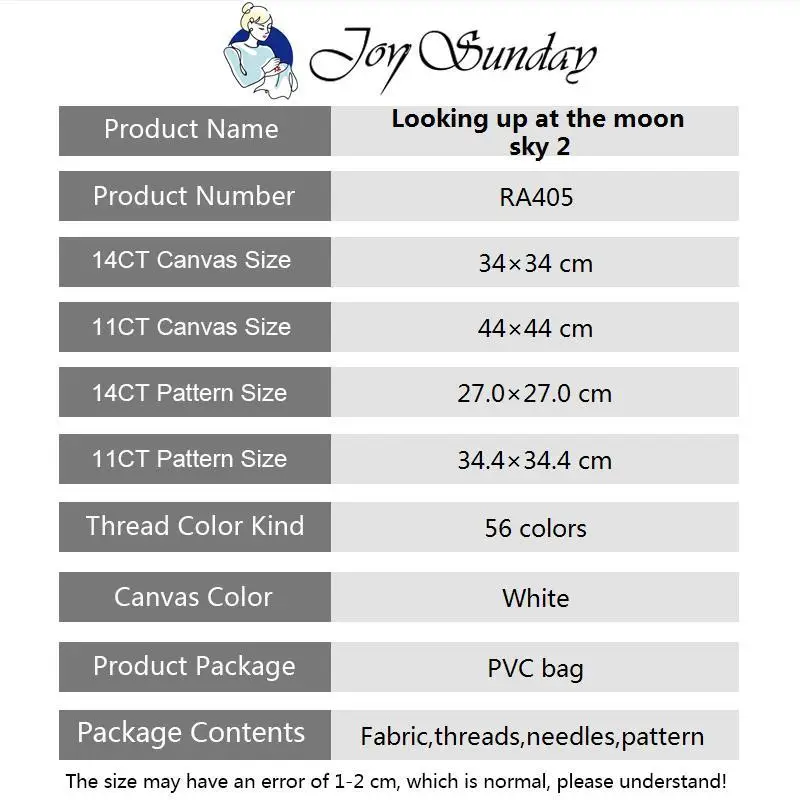 Patrząc na księżyc i niebo krzyż zestaw do szycia 14CT 11CT płótno dworek druk robótek ręcznych zestaw do haftowania wystroju pokoju dziecięcego