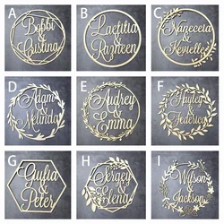 Custom Wooden Wedding Wall Sign Personalized Bride And Groom Name Babyshower Sign Circle Shape Party Decor Unique Party Gift