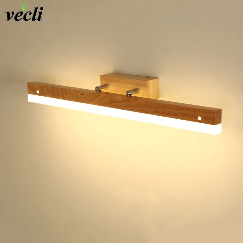 Modern Led Mirror Light 9W 14W AC90-260V LED wood Wall Lamps Nordic Bathroom Makeup mirror Light Fixture