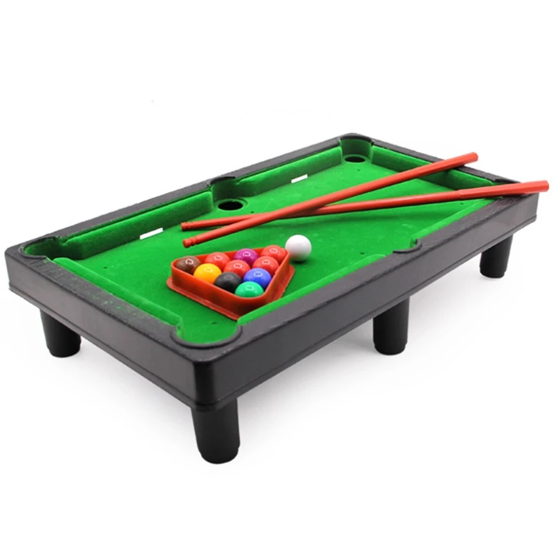 77HC Mini Pool Table Tabletop Desktop Billiards Snooker Game with 2 Sticks & Balls Home Office Desk Stress Relief Games