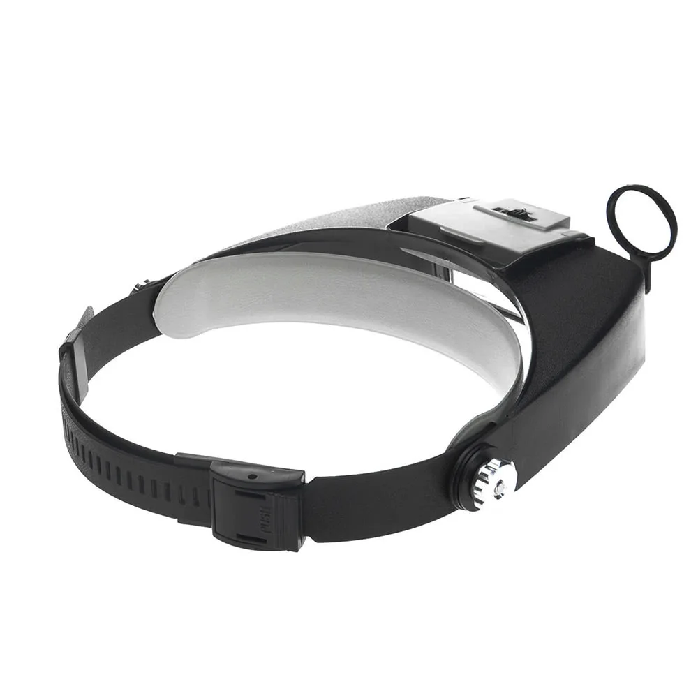 Adjustable Jewelers Head Headband Lamp Magnifier Illuminated Magnifying Eye Glasses Lens Loupe 2 LED Light Visor