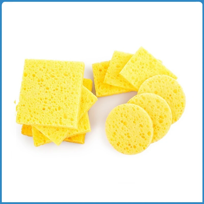 Soldering Iron Cleaning Sponge Reusable Yellow High Temperature Resistant Sponge Pad Tin Removal Sheet For Cleaning Supplies