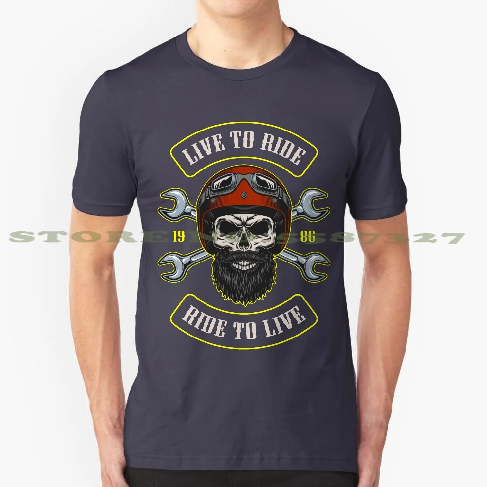 Live To Ride Ride To Live Motorcycle Skill Biker Classic 100% Pure Cotton T-Shirt Motorcycle American Davidson Victory Outcast