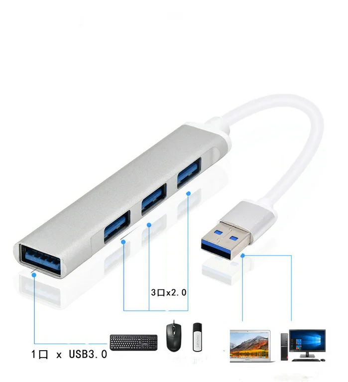 Phone Docking Station Usb Hub 3 Adapter Type C 4 Port Usb High Speed Splitter OTG Adapter for Notebook Mac Computer Accessories