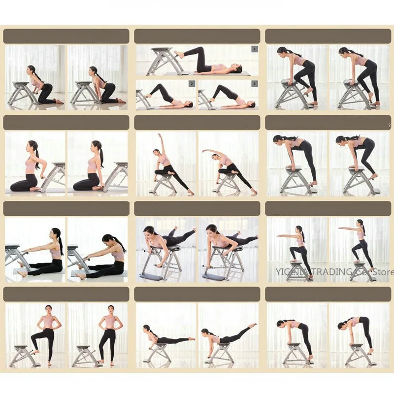 Chaise de banc de yoga Pilates Pro, chaise universelle stable, mouvements d'aérobie amusants et efficaces préférés