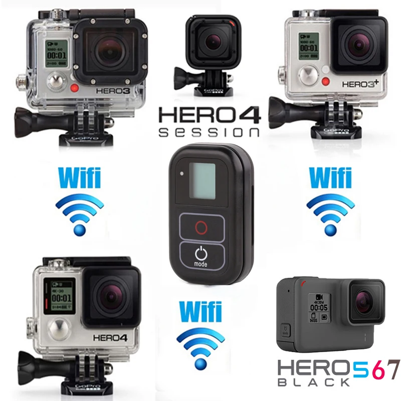 Waterproof WIFI Remote Control For Gopro Hero 6 Hero 5 4 3  3 / 4 5 Session For Go pro Hero 7 Hero 8 Black Camera Accessories