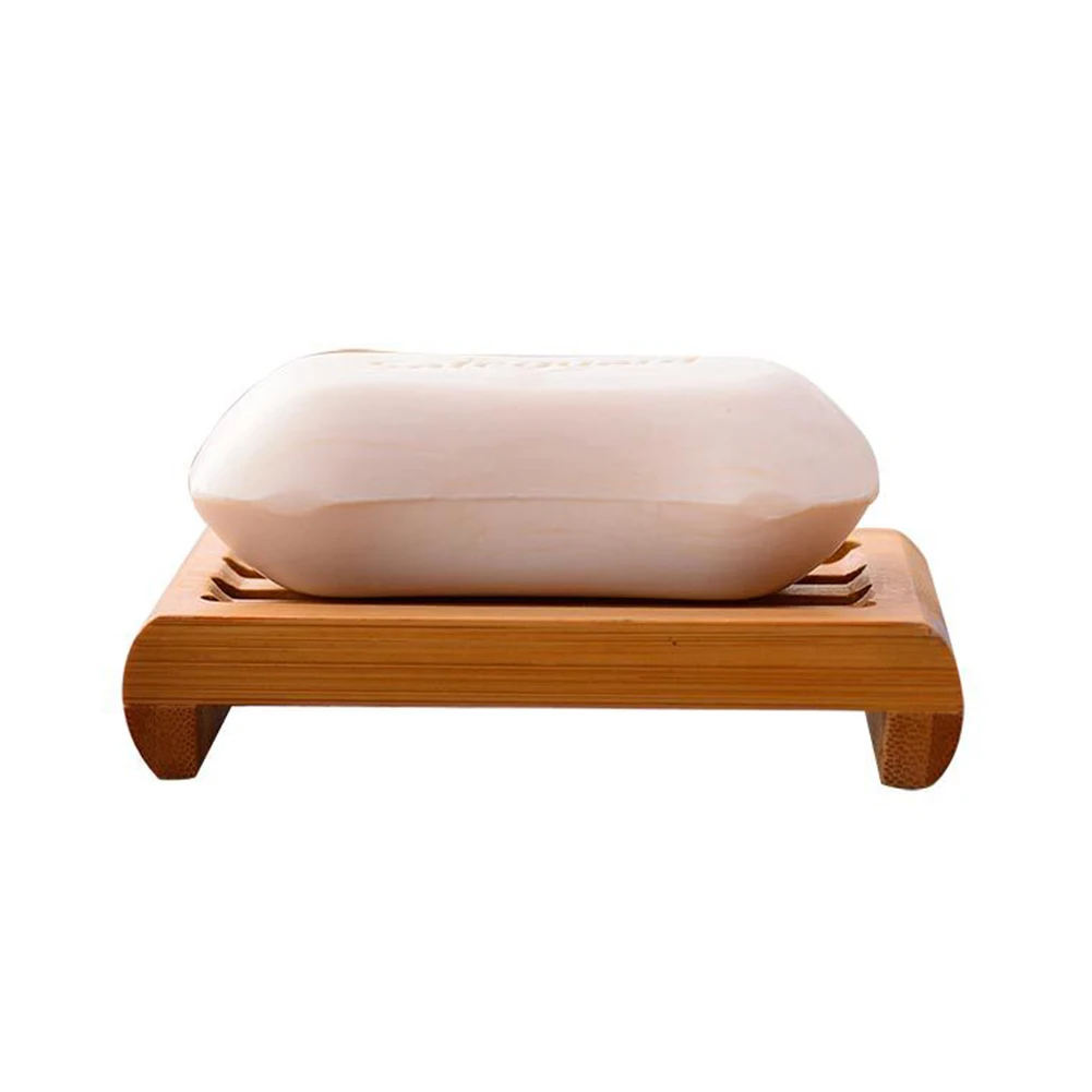 Portable Creative Biodegradable Bamboo Soap Dish Holder Rack Tray Plate Natural Wood Bathroom Soap Box Simple Monden  D4