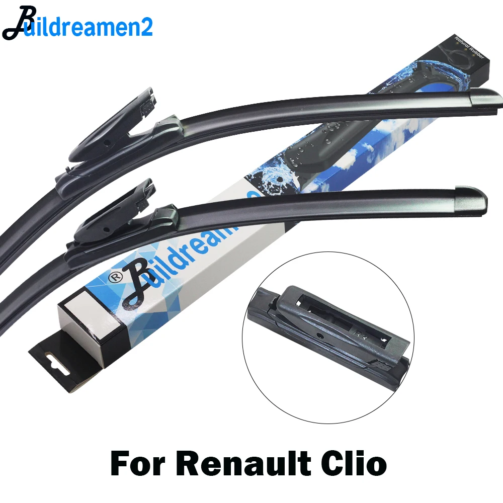 Buildreamen2 Car Wiper Blade Windscreen Rubber Wiper Accessories For Renault Clio Fit Bayonet Arms 2005-2017