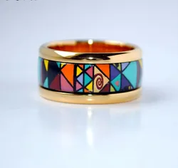 Cloisonne jewelry enamel round ring European and American style free shipping