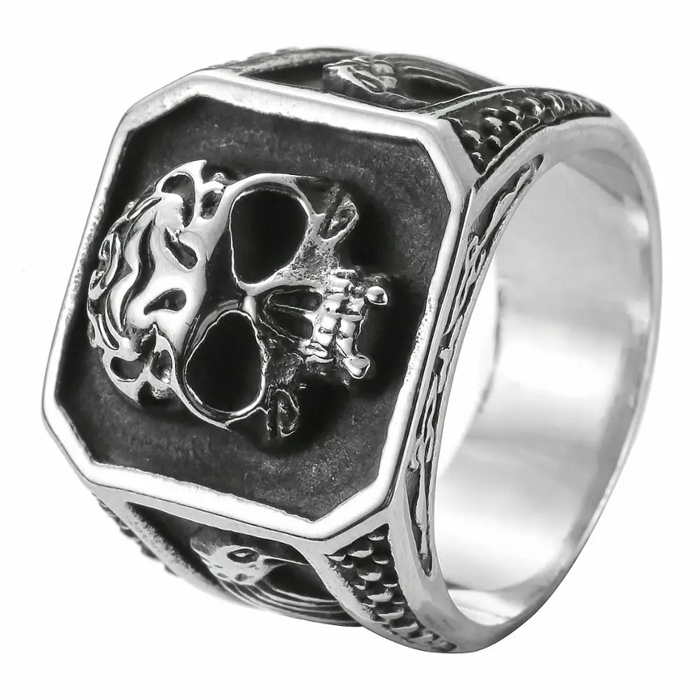 Newest Design 316L Stainless Steel Jewelry Size 7-13 Birds Damn Skull Solid Ring