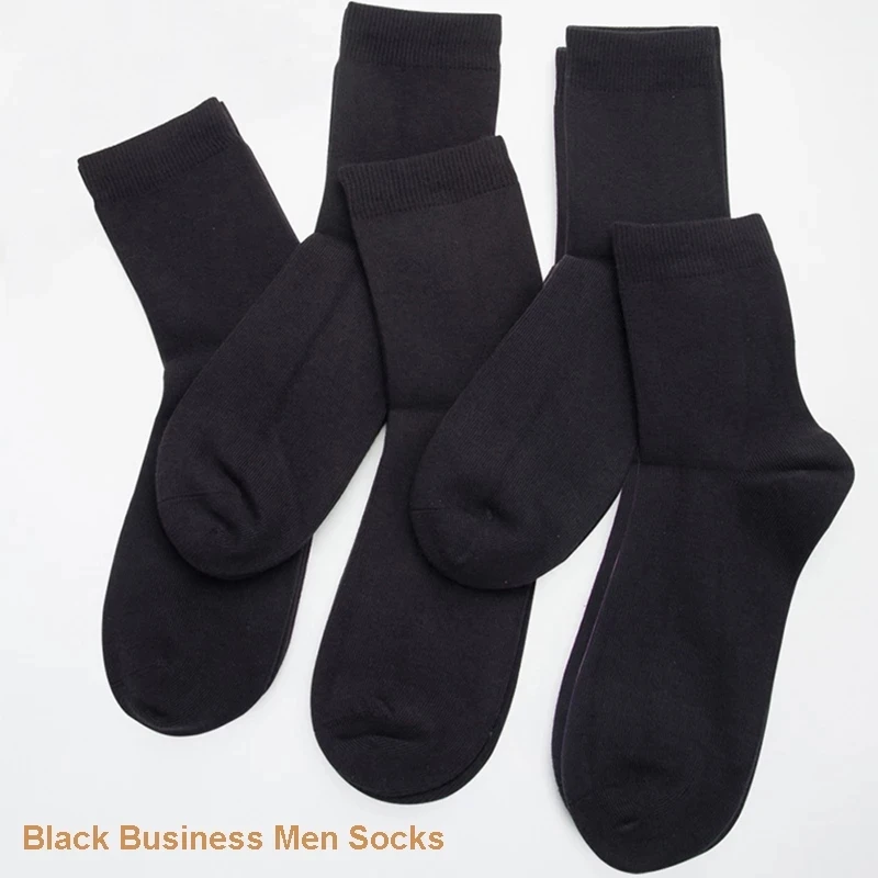 10 Pairs/Lot High Quality Men\'s Socks Black Business Cotton Socks Breathable Soft Regular Thickness Four Season Male Gifts Sox