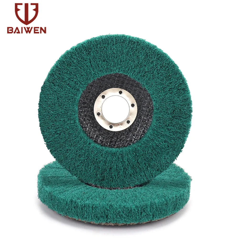 5 "125มม.เส้นใยไนลอน Flap ล้อขัดบดแบน Disc 120เครื่องบดกรวดสำหรับโลหะไม้ Buffing ล้อ