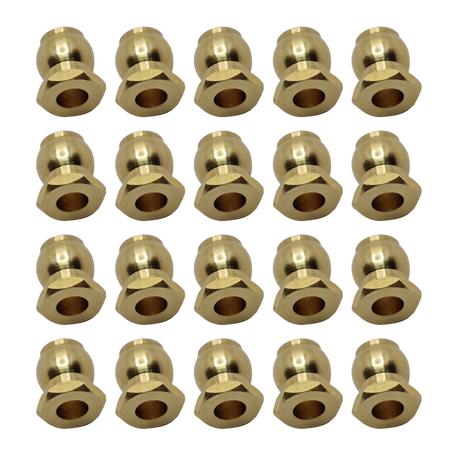 20Pcs Link Rod Brass Ball Bearing Ends Joint Bolt Replacement Parts for 1/10 1/8 RC Crawler/Truck/Off-road Car Accessories