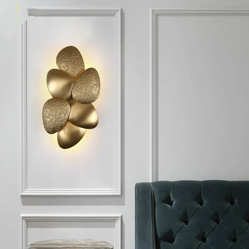 Living Room decoration Gold Wall Lamp G9 LED Mirror Pebble Light LED wall Lights Foyer Wall Lamp Hotel Lighting Accessories