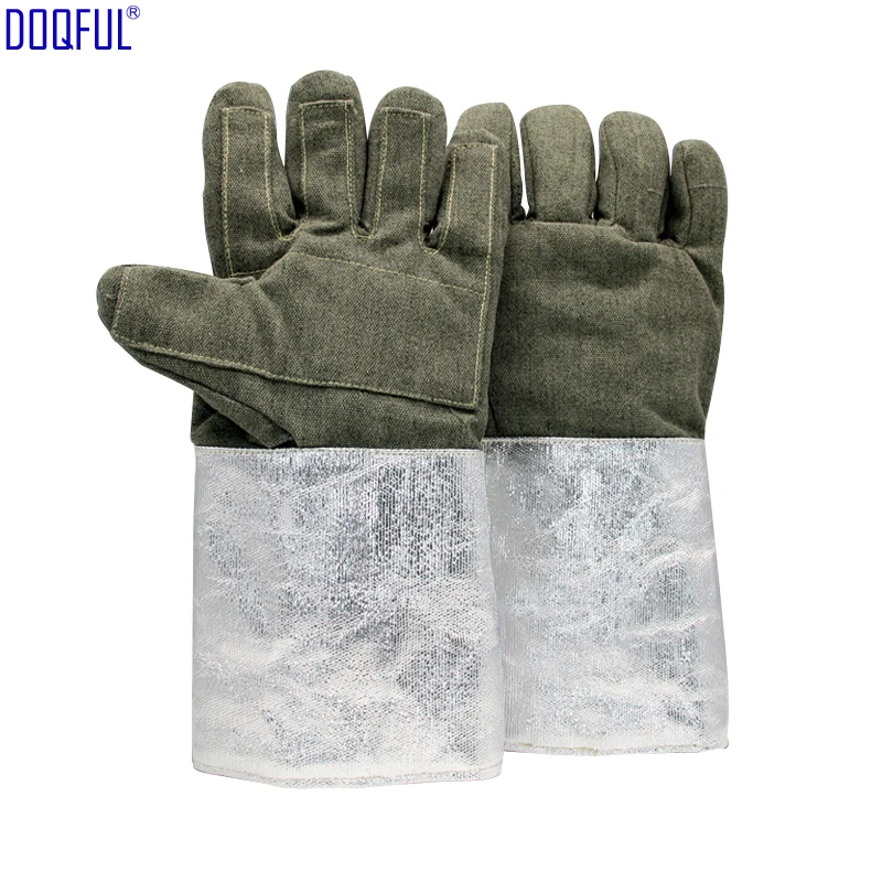 

1000Degree High Temperature Work Safety Gloves Aramid Carbon Heat Resistant Thermal Radiation Aluminum Foil Oven Fire Protection