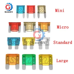 10pcs Mini Standard Micro Fuses 5A 7.5A 10A 15A 20A 25A 30A 35A 40A Amp Clip Assortment Auto Blade Type Fuse Set for Car Truck