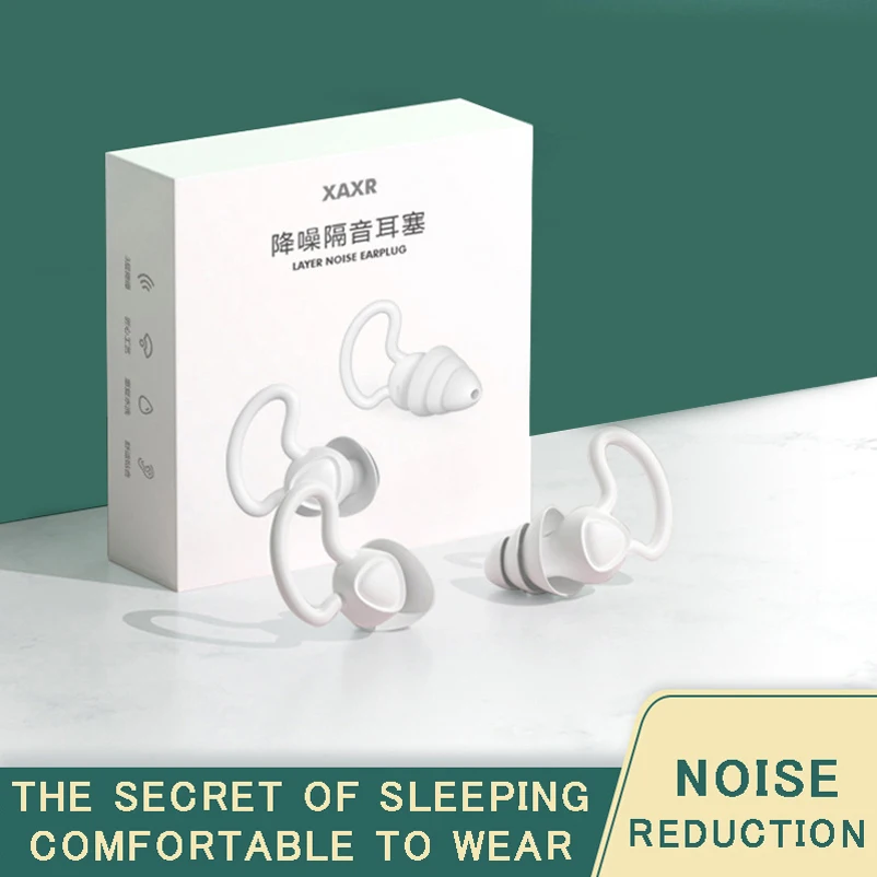 Ear Plugs Noise Reduction Sound Insulation Sleep Protection Anti Canceling Sleeping Reusable Swimming Music Silicone Earplugs