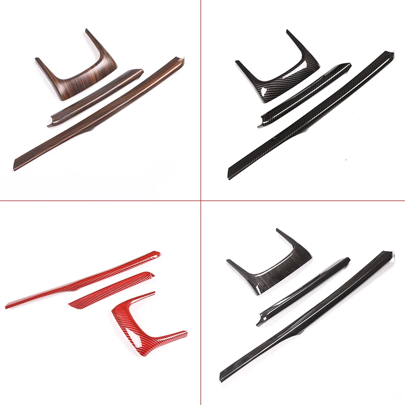 Carbon fiber Style ABS Car Armrest Box Decoration Strip Trim For BMW X1 F48 2016 - 2019 Car Accessories 3pcs/set