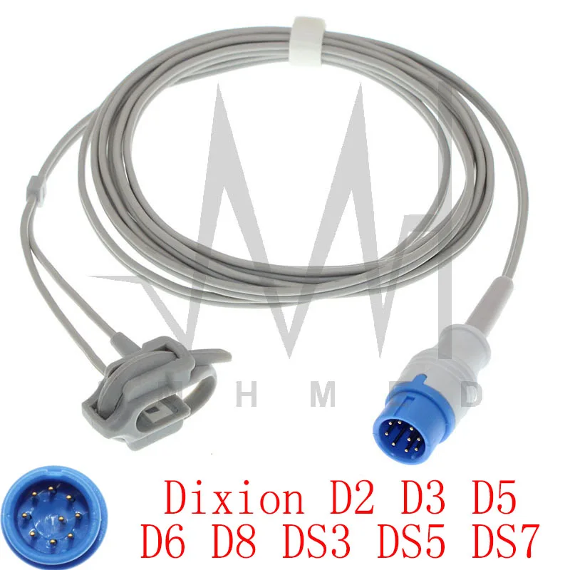 

Compatible With Spo2 Sensor of Dixion D2 D3 D5 D6 D8 DS3 DS5 DS7 Monitor,Adult/Child/Neonate/Ear/Forehead Oximetry Cable 9pin 3m