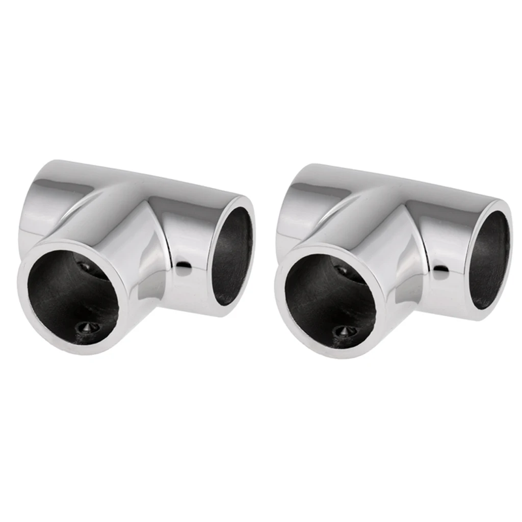 2x Marine 316 Stainless Steel Boat Yacht Handrail Fitting 90 Degree Tee 25mm