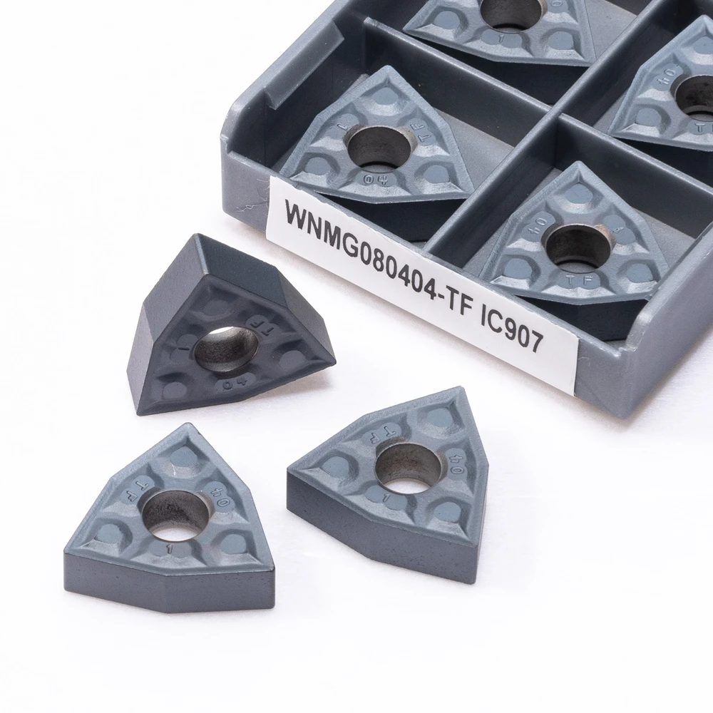 10 шт. WNMG080404 TF IC907 CNC Внешний токарный режущий инструмент, карбидная вставка WNMG 080404 907 токарная вставка