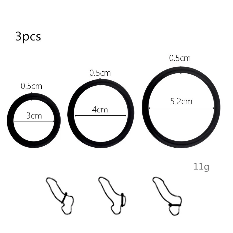 WAKEWAY 3/4PCS Penis Ring Penis Ring Condom Penis Trainer Delayed Ejaculation High Elasticity Durable Toy for Men