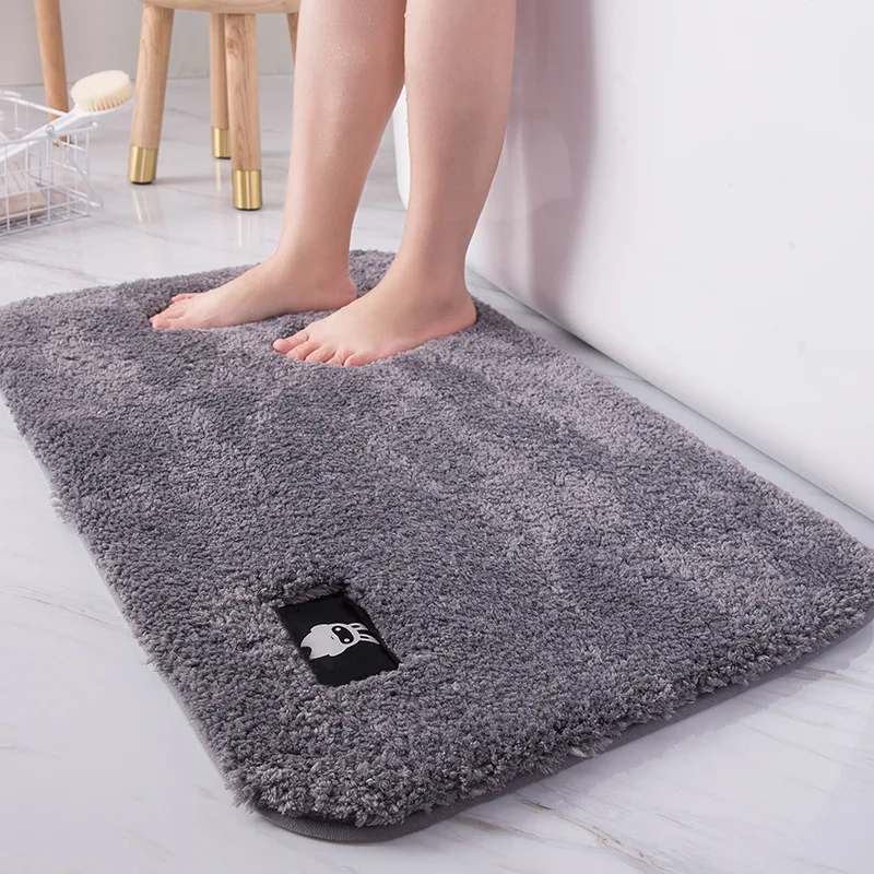 Home Soft Carpet High-hair Bathroom Water-Absorbing Floor Mat Chenille Bedroom Non-slip Foot Pad Super Thick Fluff Fiber Mats