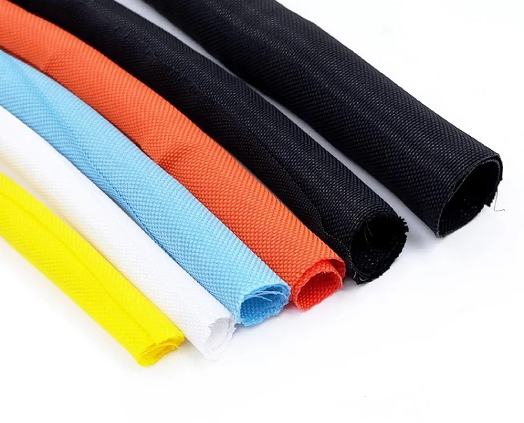 Cable Sleeve Organizer 5mm- 19mm PET Braided Expandable Cable Management Self Closing Loom Split Pipe Wire Wrap Protection White