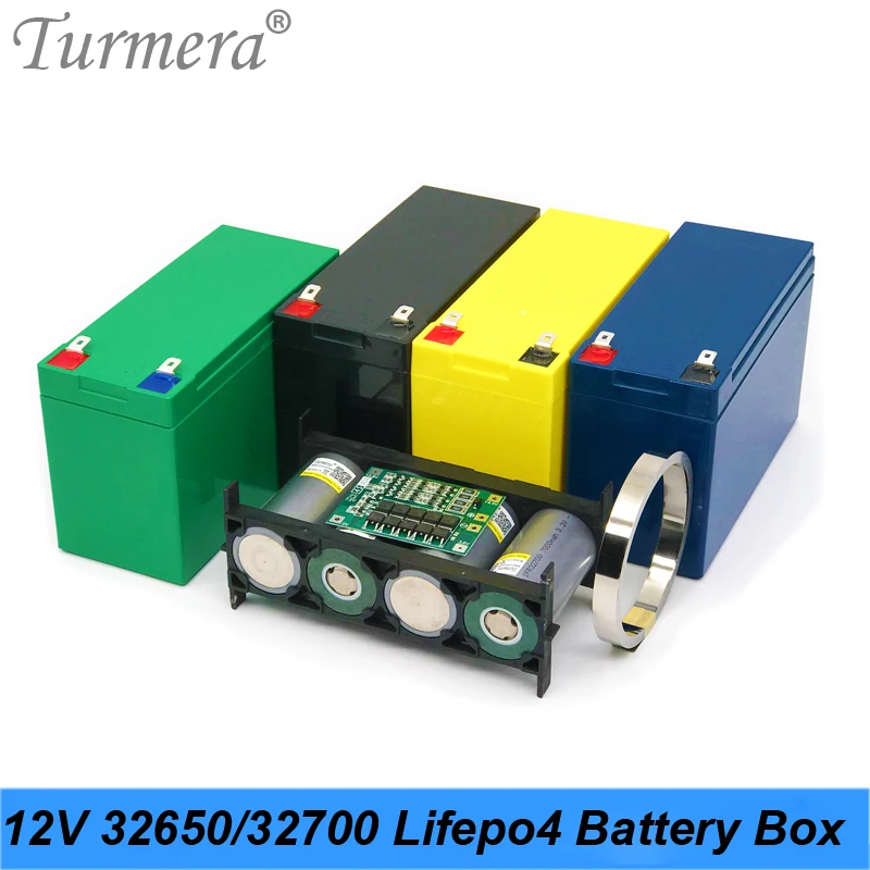 Turmera 32650 32700 Lifepo4 Battery Storage Box with 4S 40A BMS 1x4 Bracket for 12V 7Ah Uninterrupted Power Supply Battery Use A