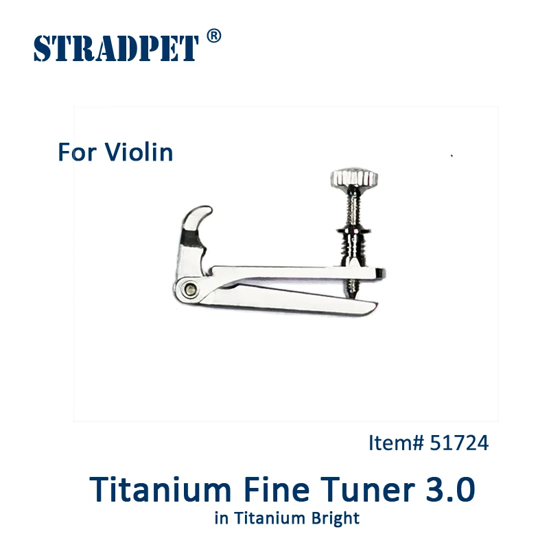 NEW! STRADPET Titanium Fine Tuner 3.0 in Bright or Gun Gray , for Violin, String Adjuster