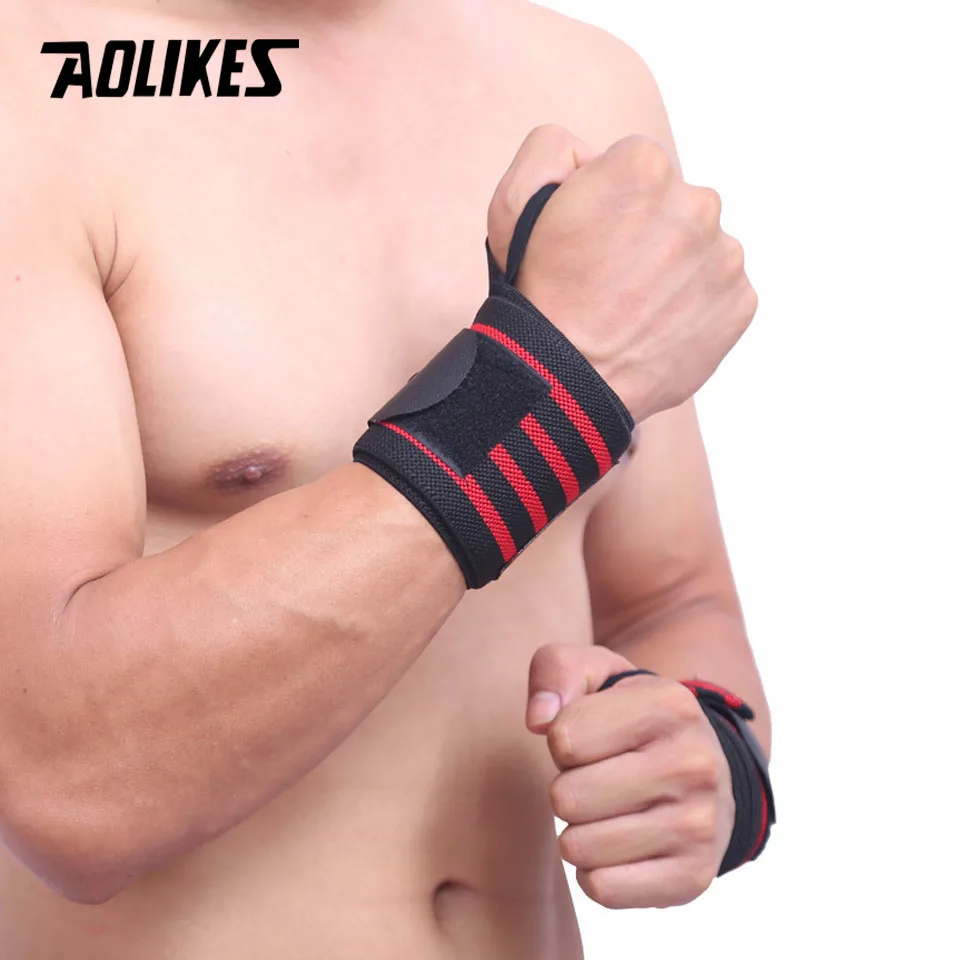 AOLIKES 1PCS Wristband Wrist Wrap Elastic Breathable Adjustable Weight Lifting Powerlifting Gloves Bandage Wrist Support Fitness