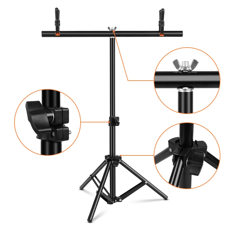 PYNSSEU التصوير خلفية دعم 100x100 سنتيمتر T-شكل نظام الوقوف مع مقاطع للصور استوديو شاشة خضراء كروما اطلاق النار