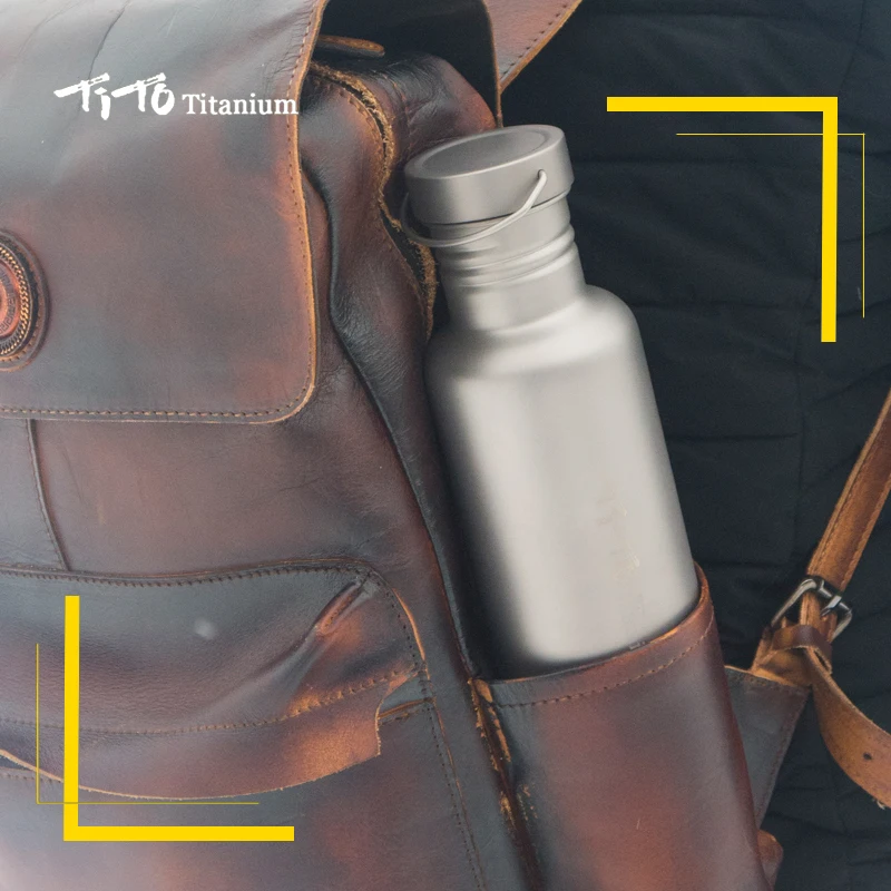 TiTo Pure Titanium Water Bottle Bicycle Drinkware bike outdoor camping Cycling Hiking Lid Titanium Sports Bottle cup kettle