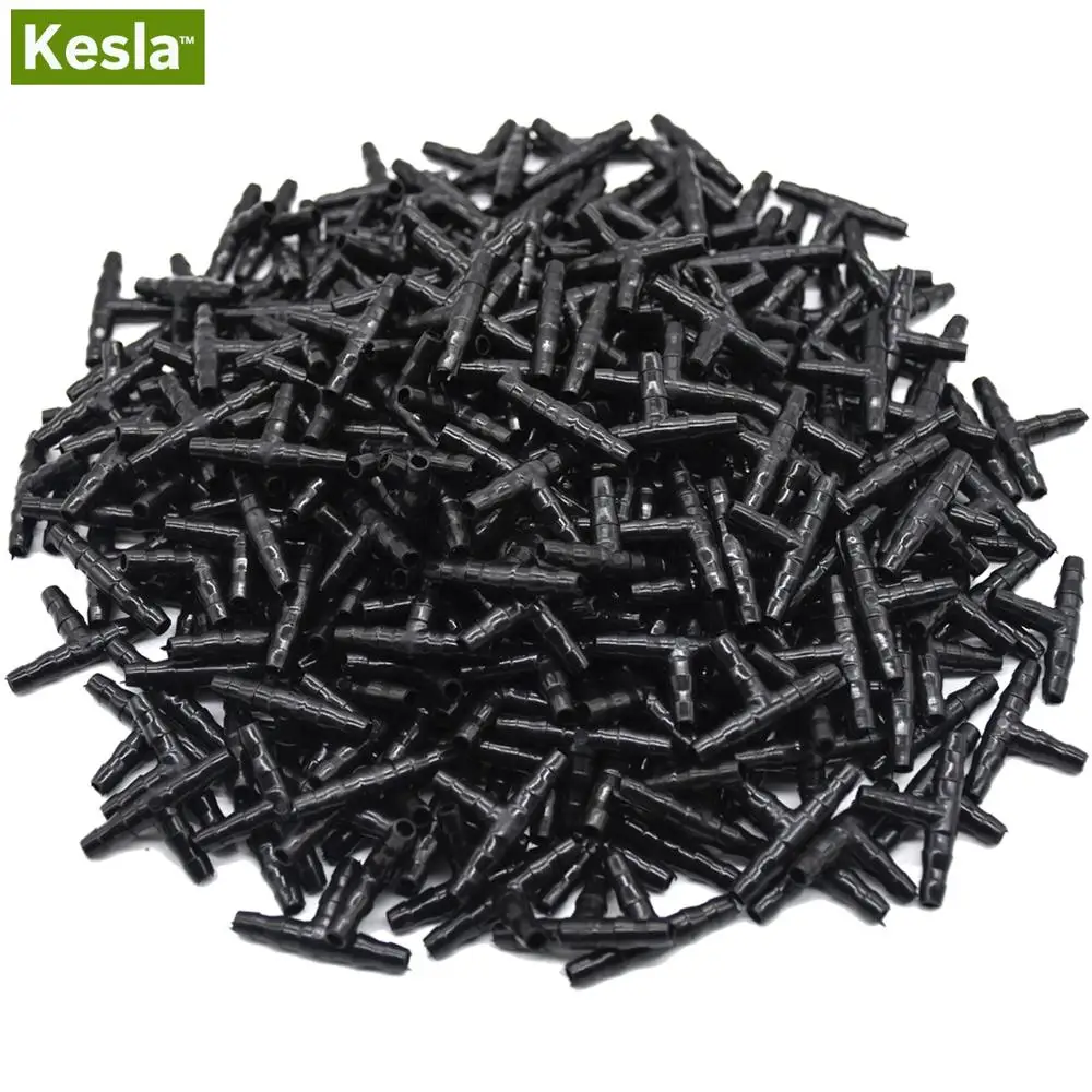 KESLA 20-50PCS Plastic Dripper Watering Growing Tee 1/4 Inch Hose Connector Joint Hose Outdoor Irrigation Tools for 4mm/7mm Hose