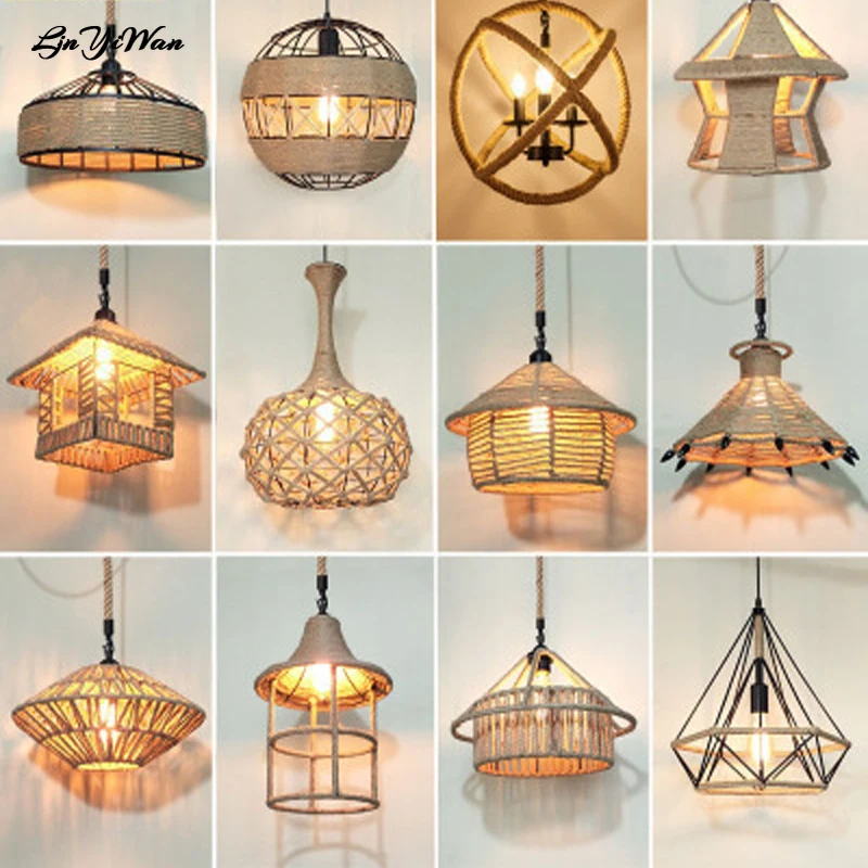 

Chandelier industrial style retro lamp restaurant bar coffee shop milk tea clothing store iron rope lamp