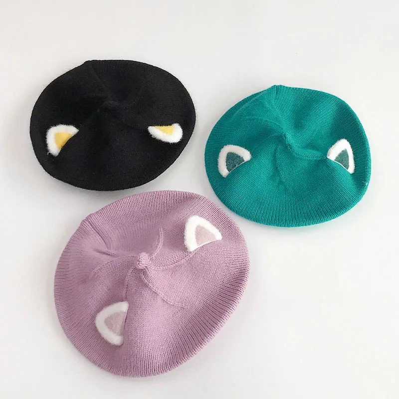 Mode Neue Unisex Kinder Beret Nette Fuchs Ohren Form Hüte Winter Kappe Herbst Baby Mädchen Hut Mützen kinder Demi-saison Hut