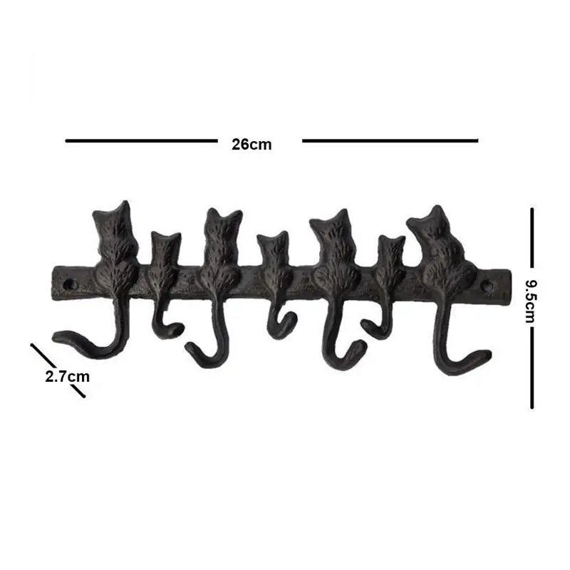 Iron Wall Hook Cast Iron Dog Hook Pastoral European Style Retro Wall Key Hanger Coat Hat Racks Kitchen Bathroom Accessories