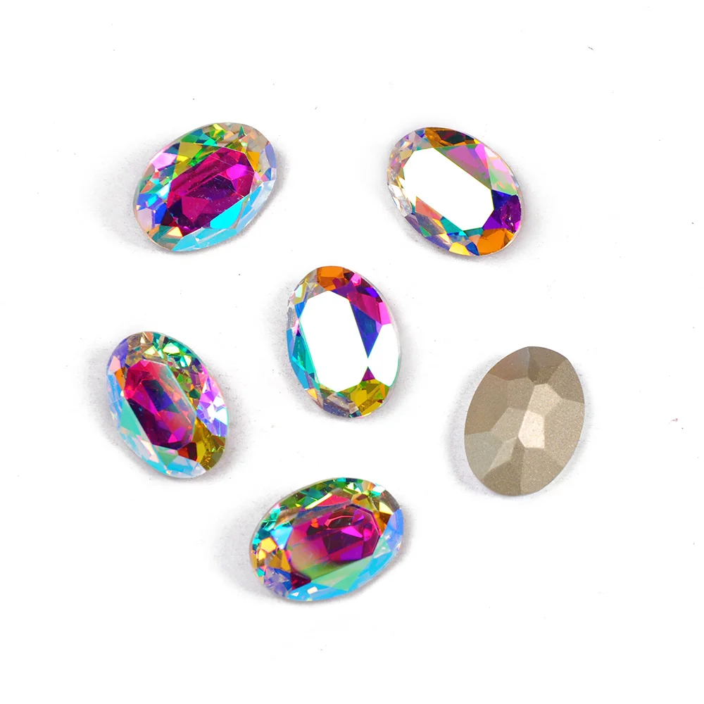 YANRUO 4120 Oval Ornamente Strass Glas Edelsteine DIY Nähen Kristalle Fancy Stones Pointback Genäht Strass Helle Für Kleidung – Detail 9