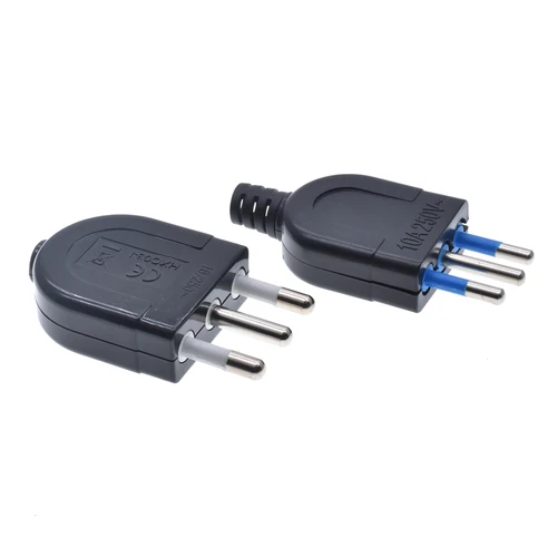 Imagen 2 del producto Enchufe de montaje de cableado de 3 pines enchufe de alimentación italiano 10A250 AC 250V 16A adaptador de corriente estándar enchufe desmontable para Uruguay Chile negro