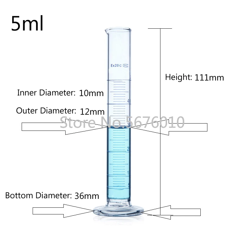 6pcs/Set Precise Graduated Glass Measuring Cylinder Chemistry Graduated Cylinder Laboratory Equipment