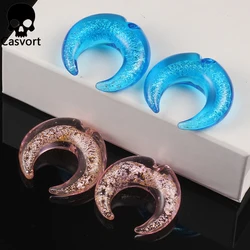 Casvort 2PCS Colorful Crescent Piercing Ear Plugs Expanders Earring Strechers Fashion Gift For Unisex Jewelry Body Sell By Pair