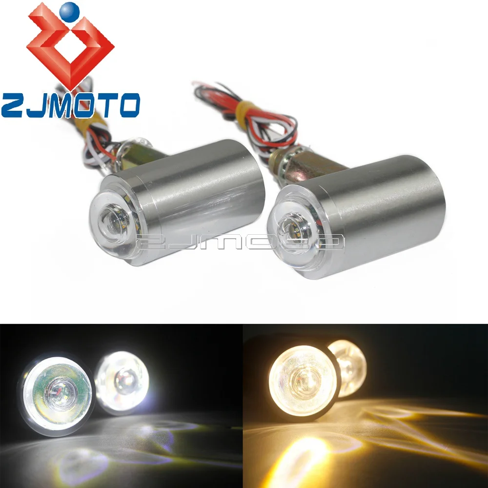 Clignotants LED personnalisés 2 en 1 pour motos, en aluminium, pour Harley, Honda, Yamaha, Suzuki, Chopper, Bobber