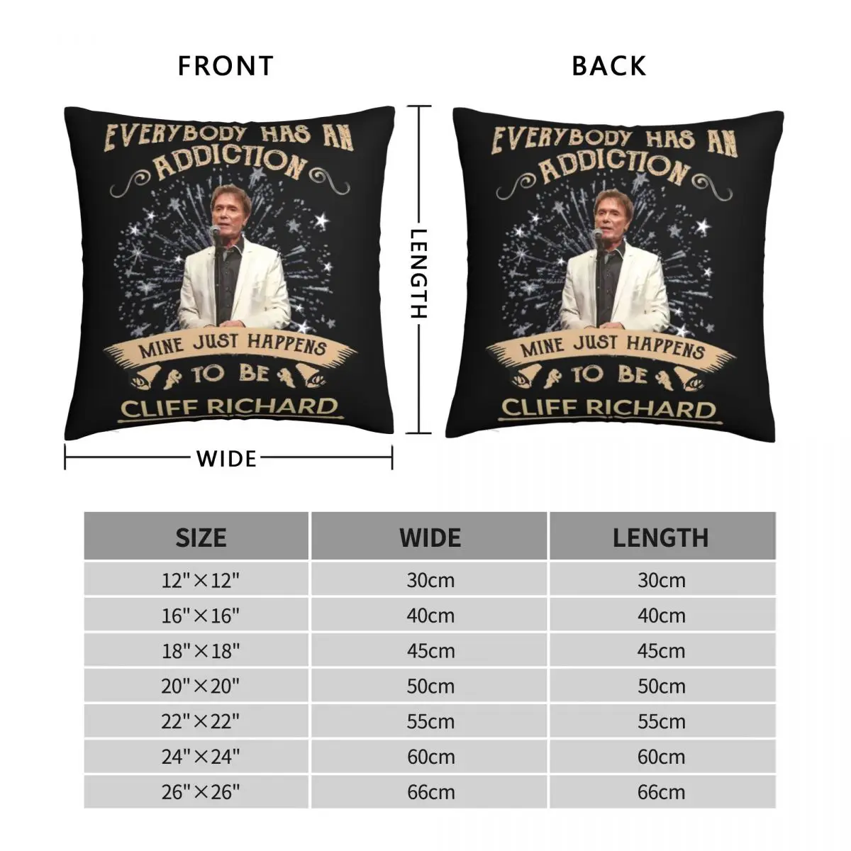 Top Selling Cliff Richard Square Pillowcase Polyester Linen Velvet Pattern Zip Decor Pillow Case Room Cushion Cover 45x45